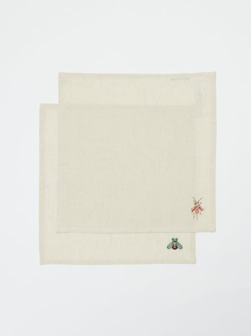 Set di 2 asciugamani ricamati (40x40 cm) - Kiabi Home - Kiabi