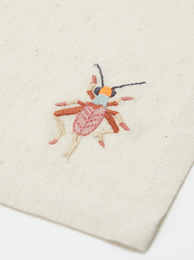 Set di 2 asciugamani ricamati (40x40 cm) - Kiabi Home BEIGE - Kiabi