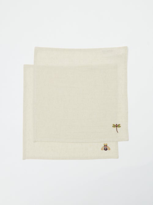 Set di 2 asciugamani ricamati (40x40 cm) - Kiabi Home - Kiabi