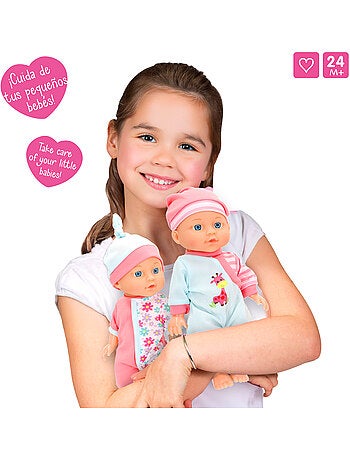 Set di 2 bambole per bambini da 30 cm con accessori colorbaby's