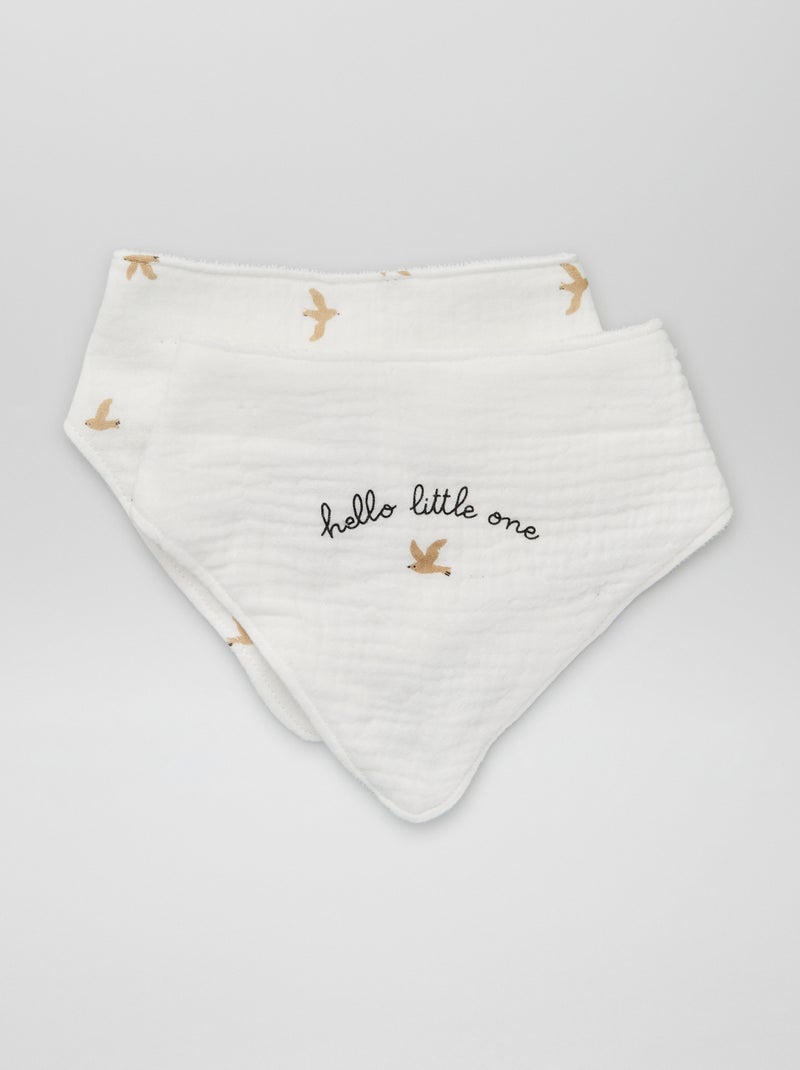 Set di 2 bavaglini a bandana BIANCO - Kiabi