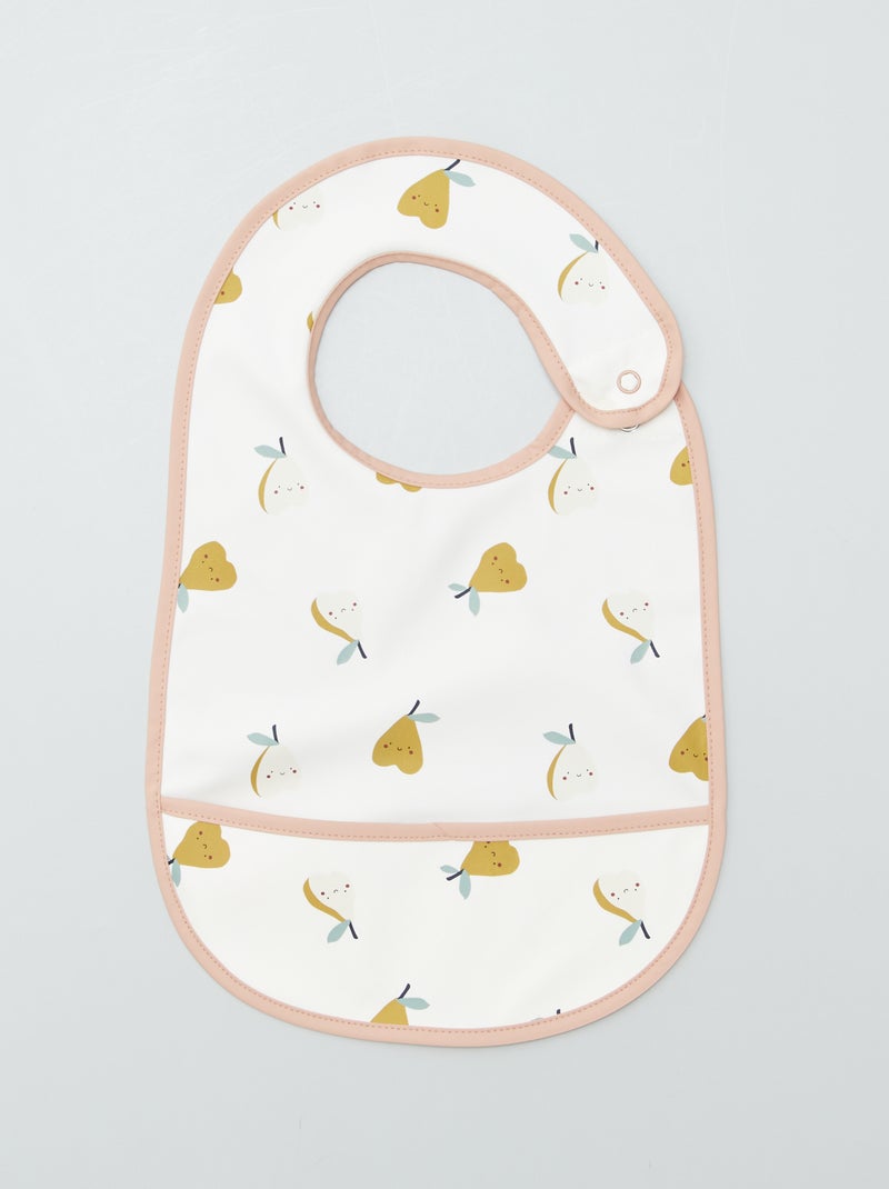 Set di 2 bavaglini con recuperatore 'Baby Calin' BIANCO - Kiabi