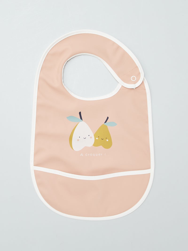 Set di 2 bavaglini con recuperatore 'Baby Calin' BIANCO - Kiabi