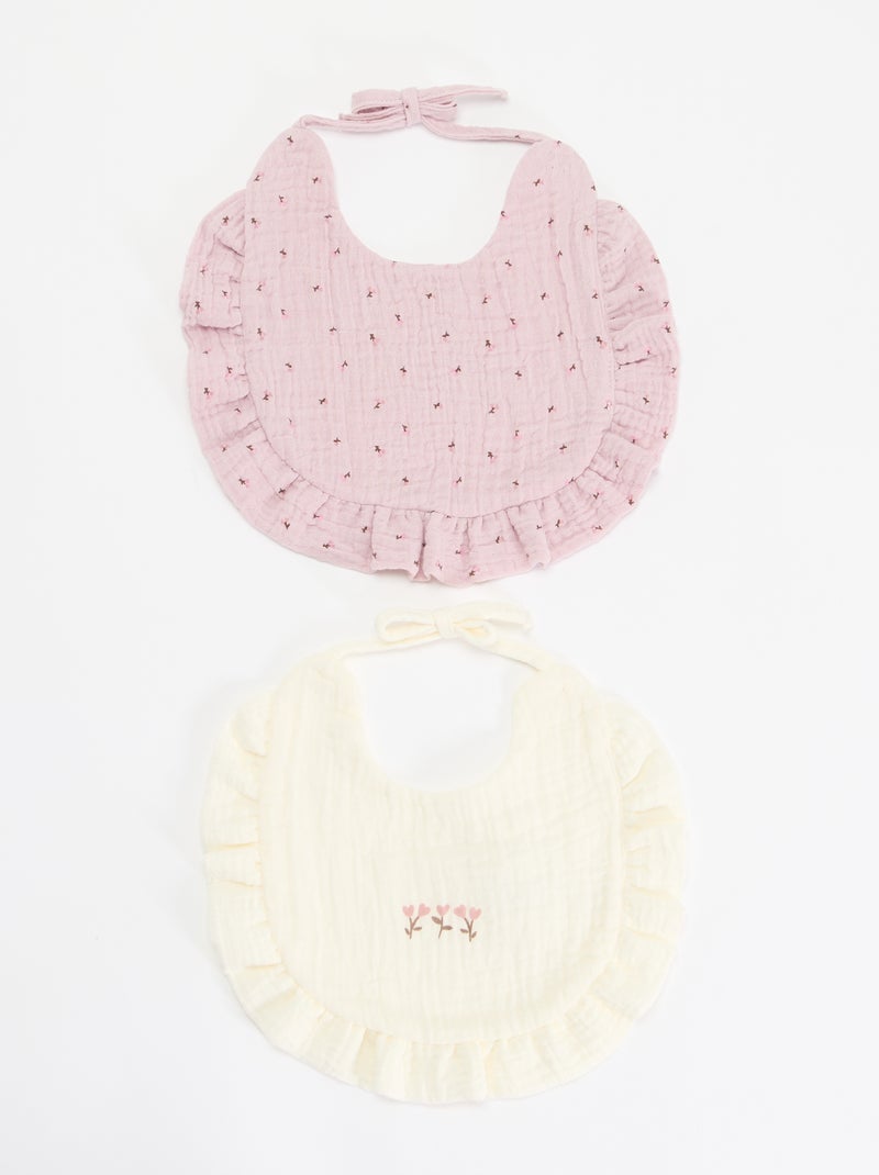 Set di 2 bavaglini con volant Rosa - Kiabi