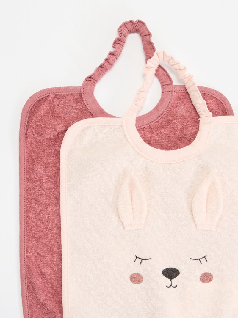 Set di 2 bavaglini da infilare dalla testa Rosa - Kiabi