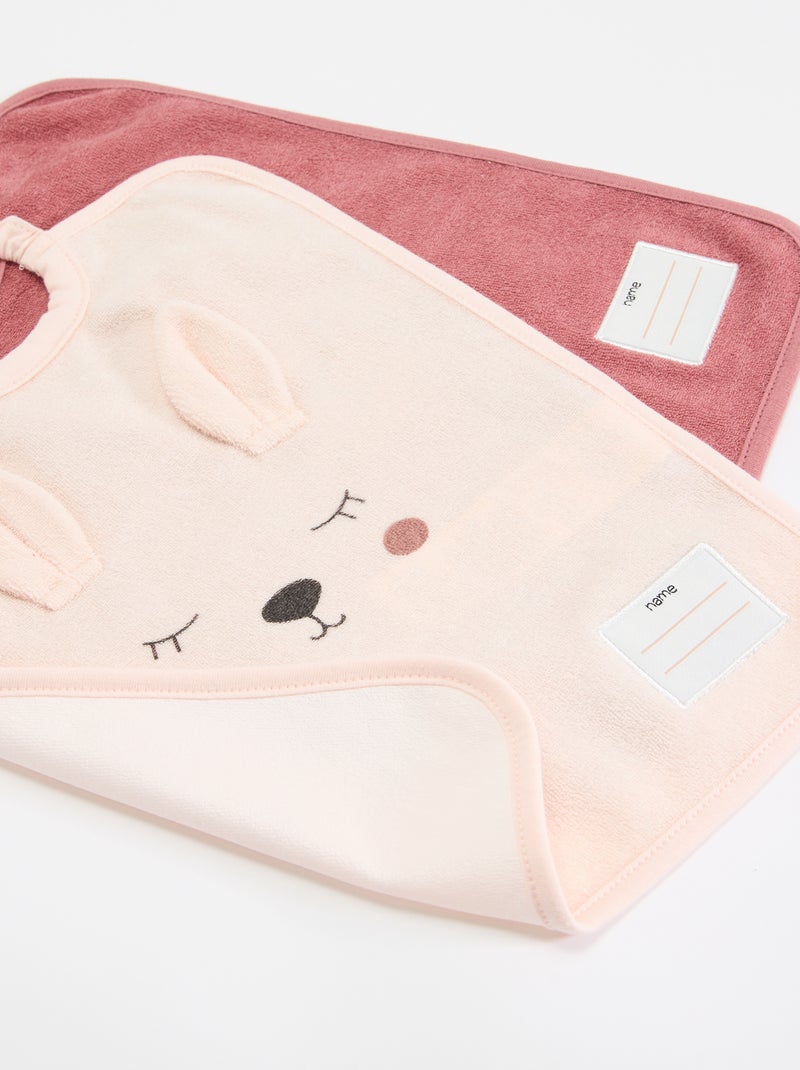 Set di 2 bavaglini da infilare dalla testa Rosa - Kiabi