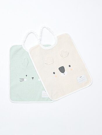 Set di 2 bavaglini da infilare dalla testa