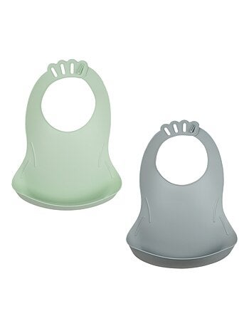 Set di 2 bavaglini impermeabili Thermobaby BIBOU con tasca raccoglif alimenti