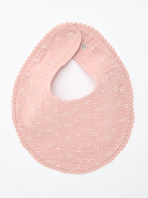 Set di 2 bavaglini in mussola con ricamo inglese - Kiabi