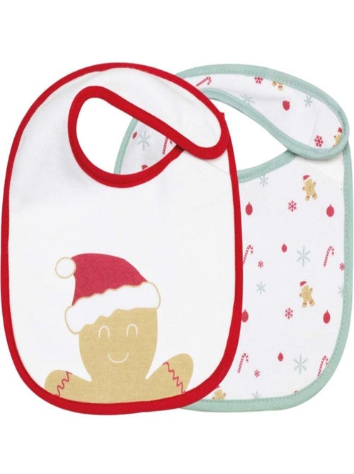 Set di 2 bavaglini natalizi per neonati - Kiabi Set di 2 bavaglini natalizi per neonati - Kiabi