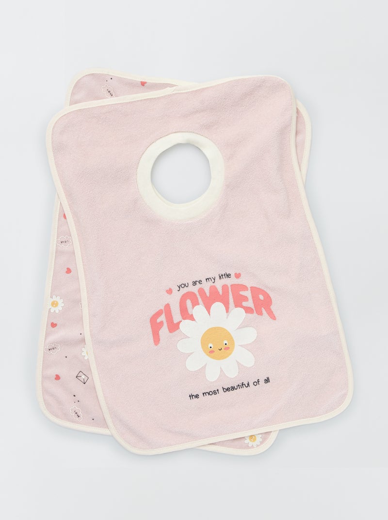 Set di 2 bavaglini stampati ROSA - Kiabi