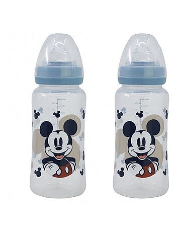 Set di 2 biberon Disney Baby Topolino 360 ml in silicone anti-coliche
