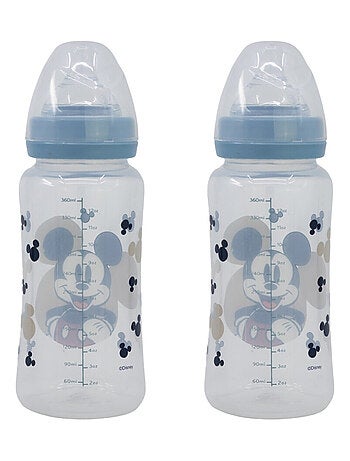 Set di 2 biberon Disney Baby Topolino 360 ml in silicone anti-coliche