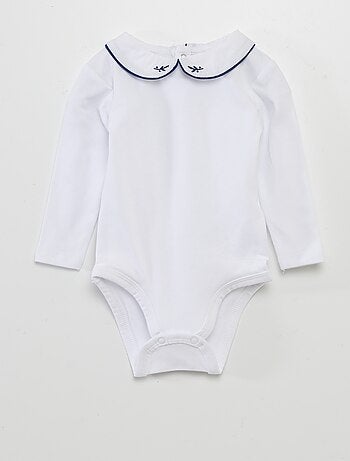 Set di 2 body a maniche lunghe con colletto arricciato