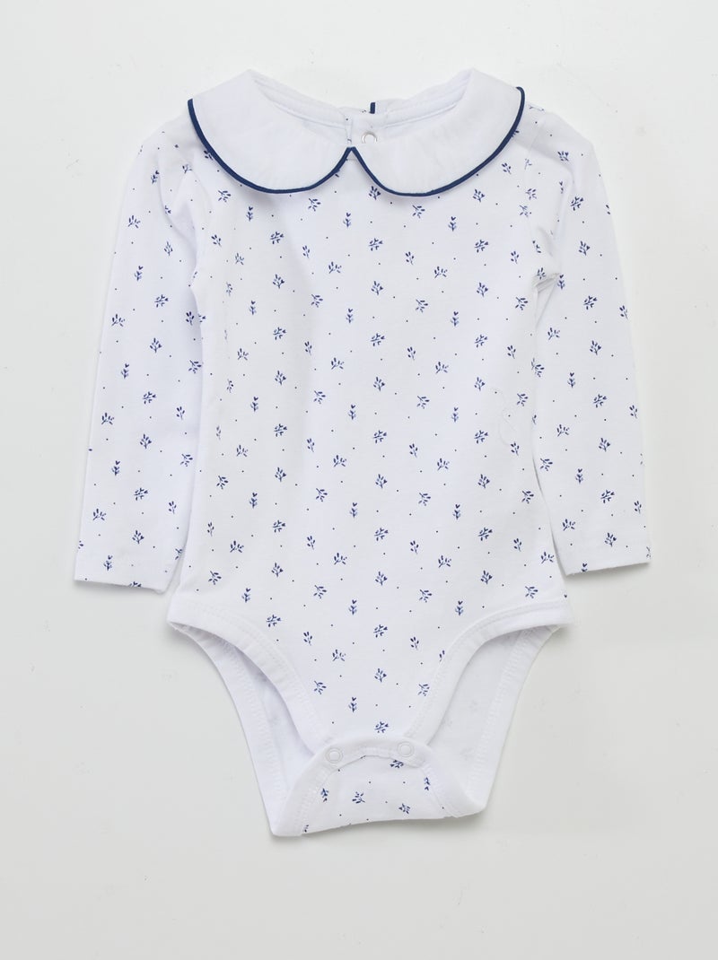 Set di 2 body a maniche lunghe con colletto arricciato BIANCO - Kiabi
