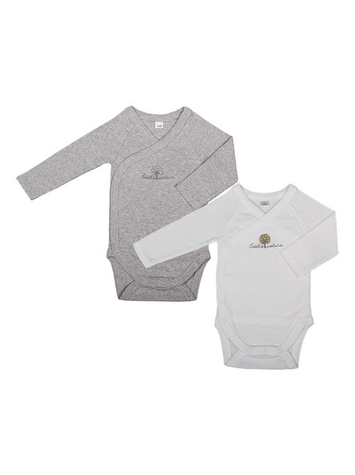 Set di 2 body a maniche lunghe in cotone biologico - Kiabi