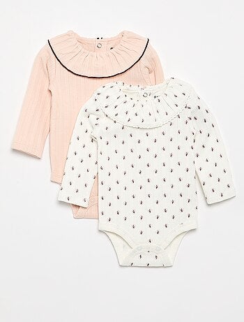 Set di 2 body con colletto fantasia