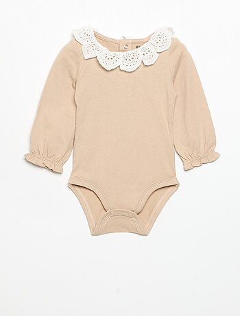 Set di 2 body con colletto in pizzo sangallo