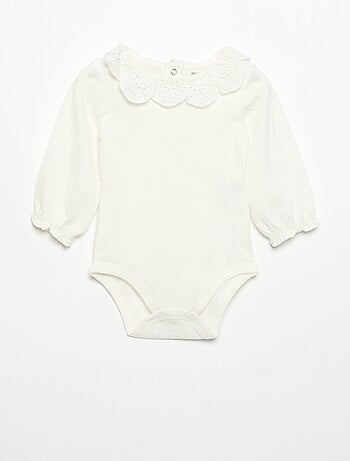 Set di 2 body con colletto in pizzo sangallo