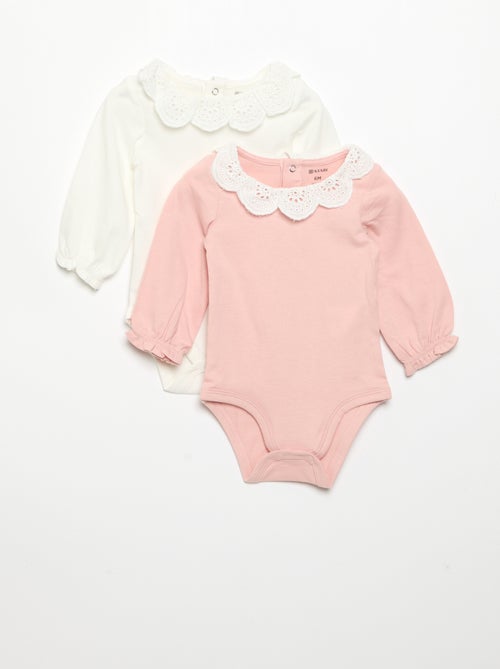 Set di 2 body con colletto in pizzo sangallo - Kiabi