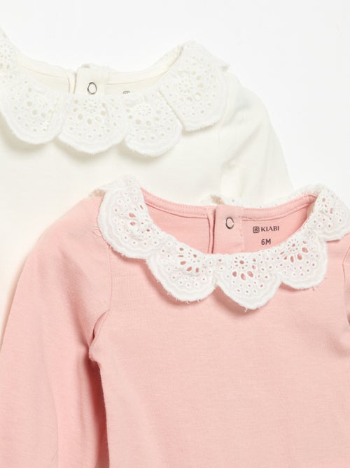 Set di 2 body con colletto in pizzo sangallo - Kiabi