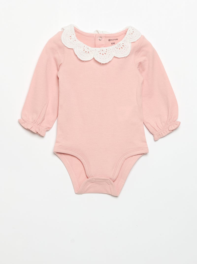 Set di 2 body con colletto in pizzo sangallo Bianco - Kiabi