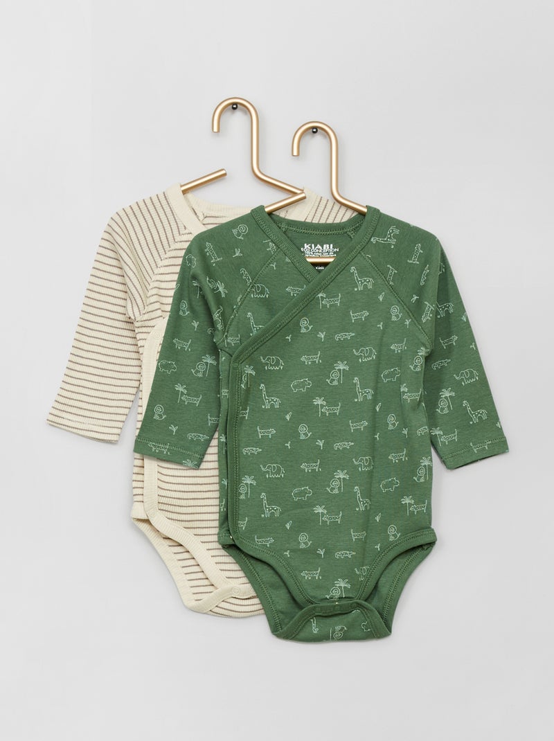 Set di 2 body con scollo incrociato VERDE - Kiabi