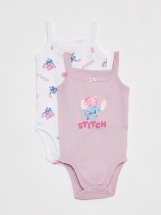 Set di 2 body con spalline sottili 'Stitch'