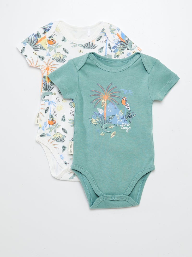 Set di 2 body con stampe 'Petit Béguin' VERDE - Kiabi