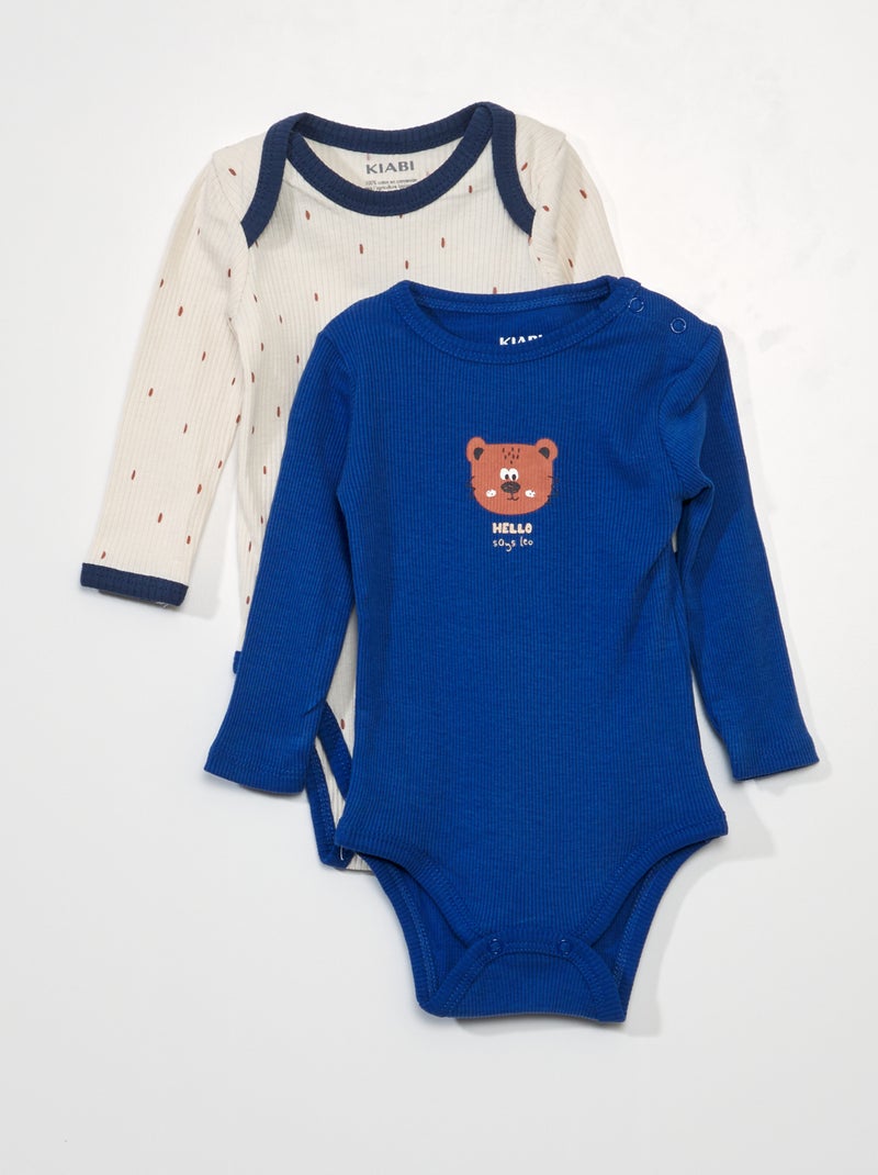 Set di 2 body in maglia a coste BIANCO - Kiabi