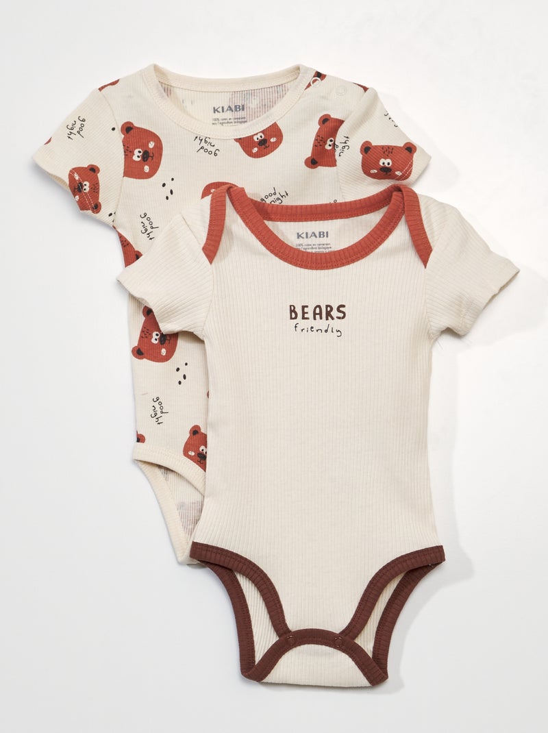 Set di 2 body in maglia a coste BIANCO - Kiabi