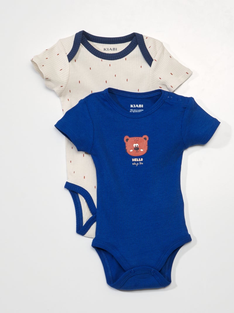 Set di 2 body in maglia a coste BIANCO - Kiabi
