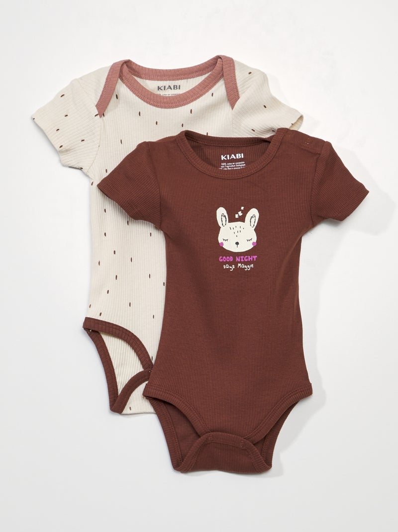 Set di 2 body in maglia a coste BIANCO - Kiabi
