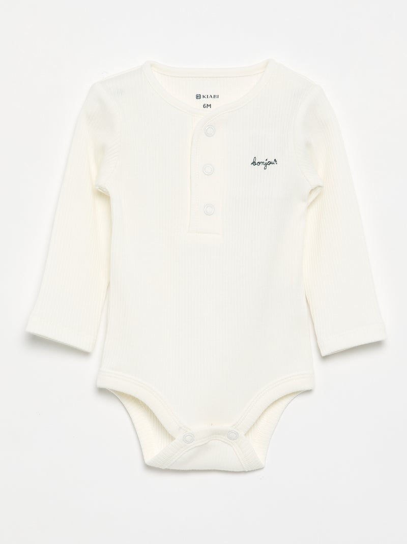 Set di 2 body in maglia a costine Bianco - Kiabi