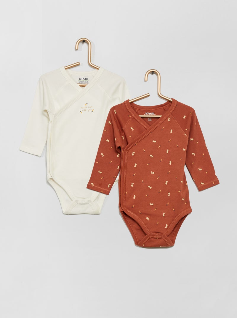 Set di 2 body incrociati eco-sostenibili ROSSO - Kiabi