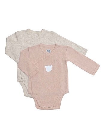 Set di 2 body per neonati con apertura sul davanti