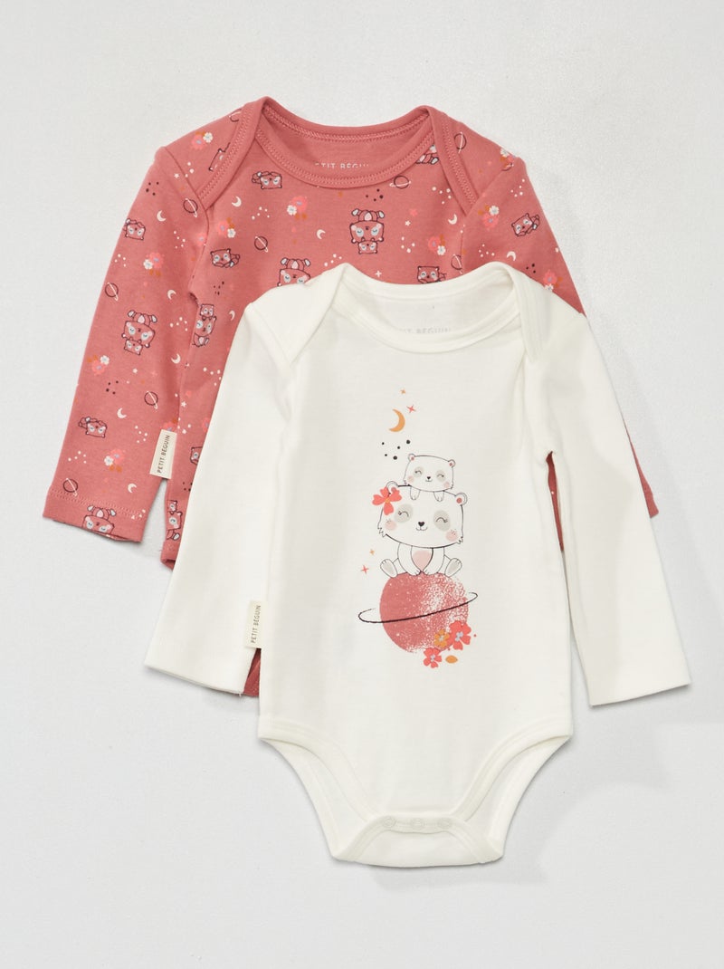 Set di 2 body 'Petit Beguin' bianco/rosa - Kiabi