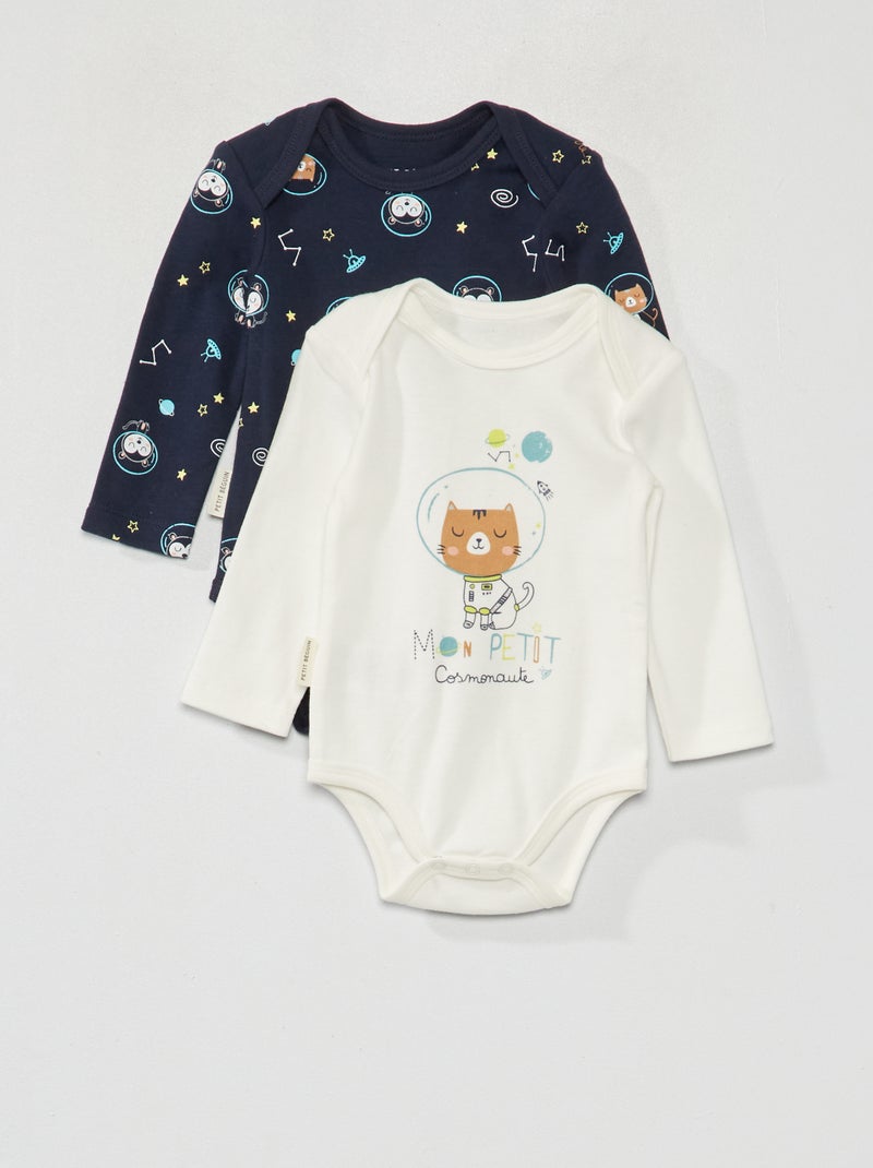 Set di 2 body 'Petit Beguin' blu/bianco - Kiabi