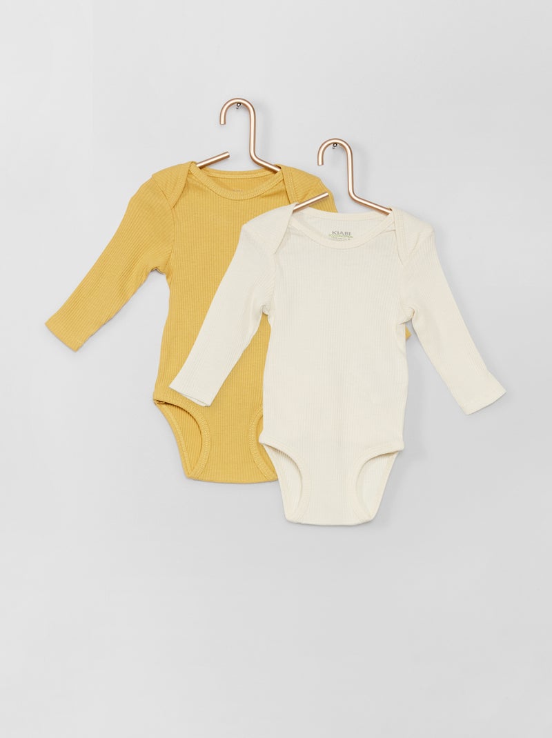 Set di 2 body senza bottoni a pressione GIALLO - Kiabi