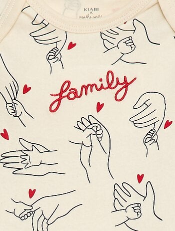 Set di 2 body stampati family 'Agathe Sorlet x Kiabi' - San Valentino