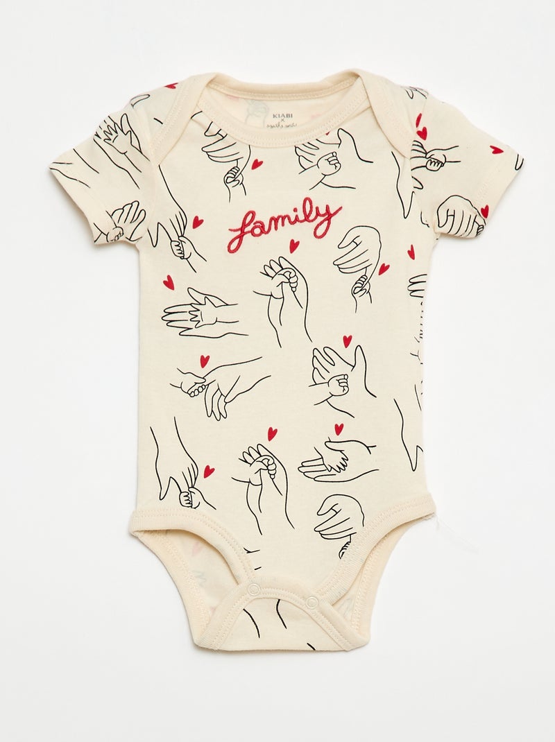 Set di 2 body stampati family 'Agathe Sorlet x Kiabi' - San Valentino Bianco - Kiabi