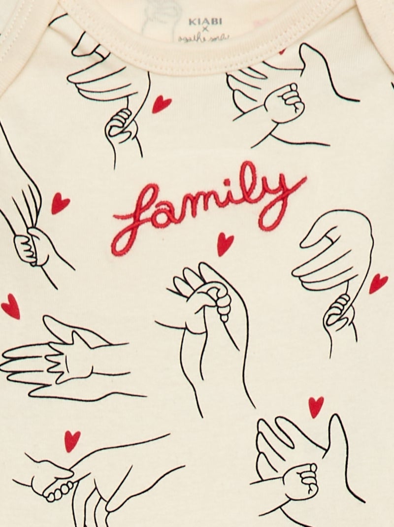 Set di 2 body stampati family 'Agathe Sorlet x Kiabi' - San Valentino Bianco - Kiabi