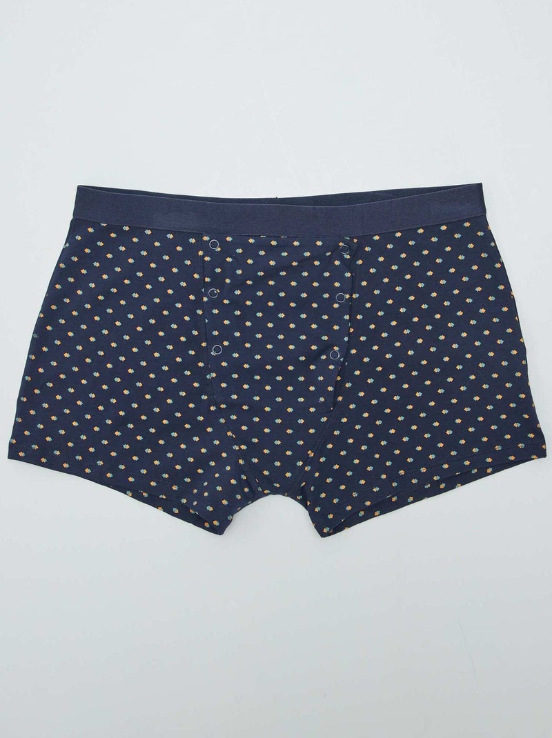 Set di 2 boxer con apertura a bottoni a pressione - collezione facile da indossare BLU - Kiabi
