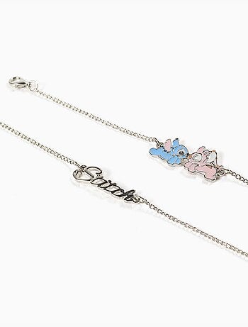 Set di 2 braccialetti con ciondoli di stitch e angel