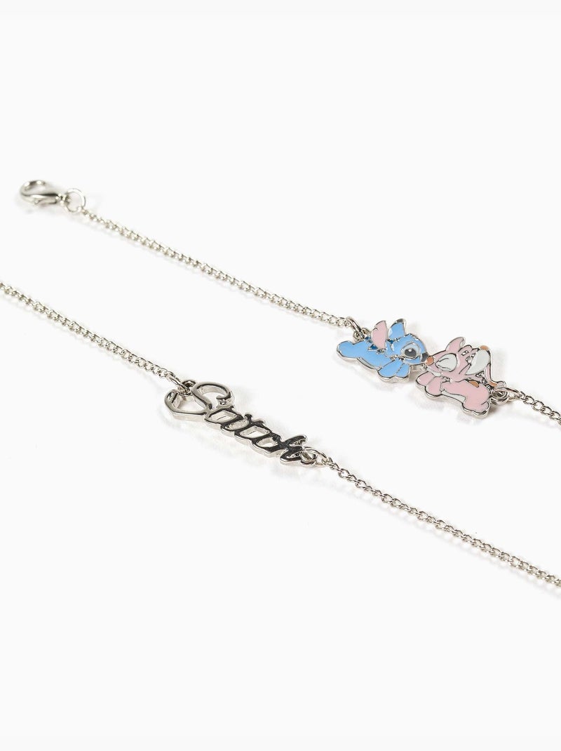 Set di 2 braccialetti con ciondoli di stitch e angel Grigio - Kiabi
