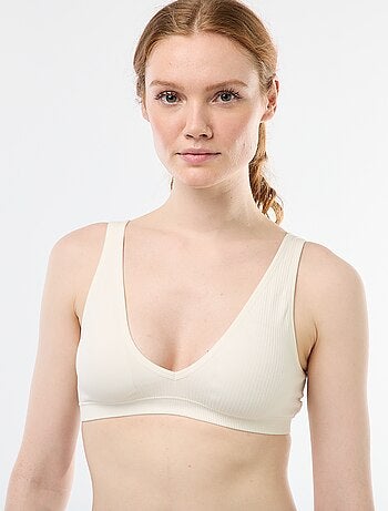 Set di 2 brassière a costine senza cuciture