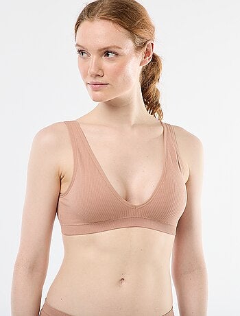 Set di 2 brassière a costine senza cuciture