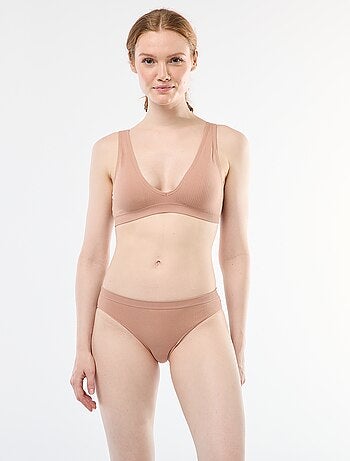 Set di 2 brassière a costine senza cuciture