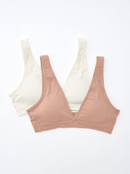 Set di 2 brassière a coste senza cuciture - Kiabi