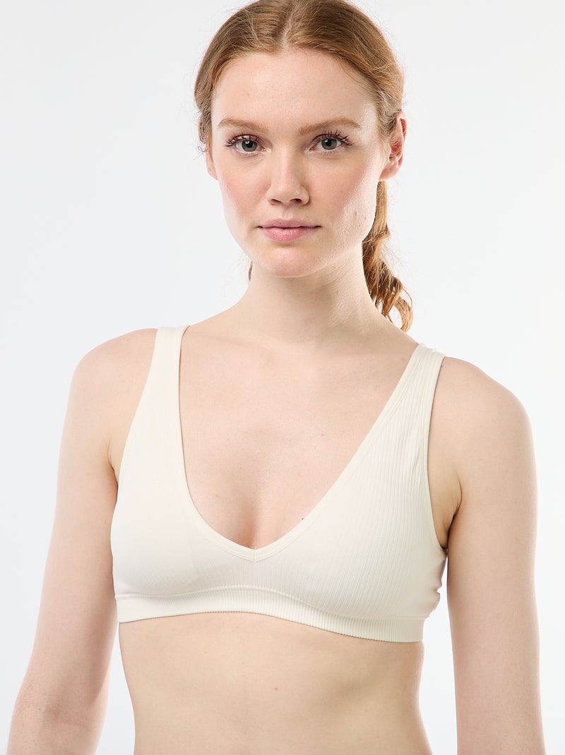 Set di 2 brassière a coste senza cuciture Rosa - Kiabi
